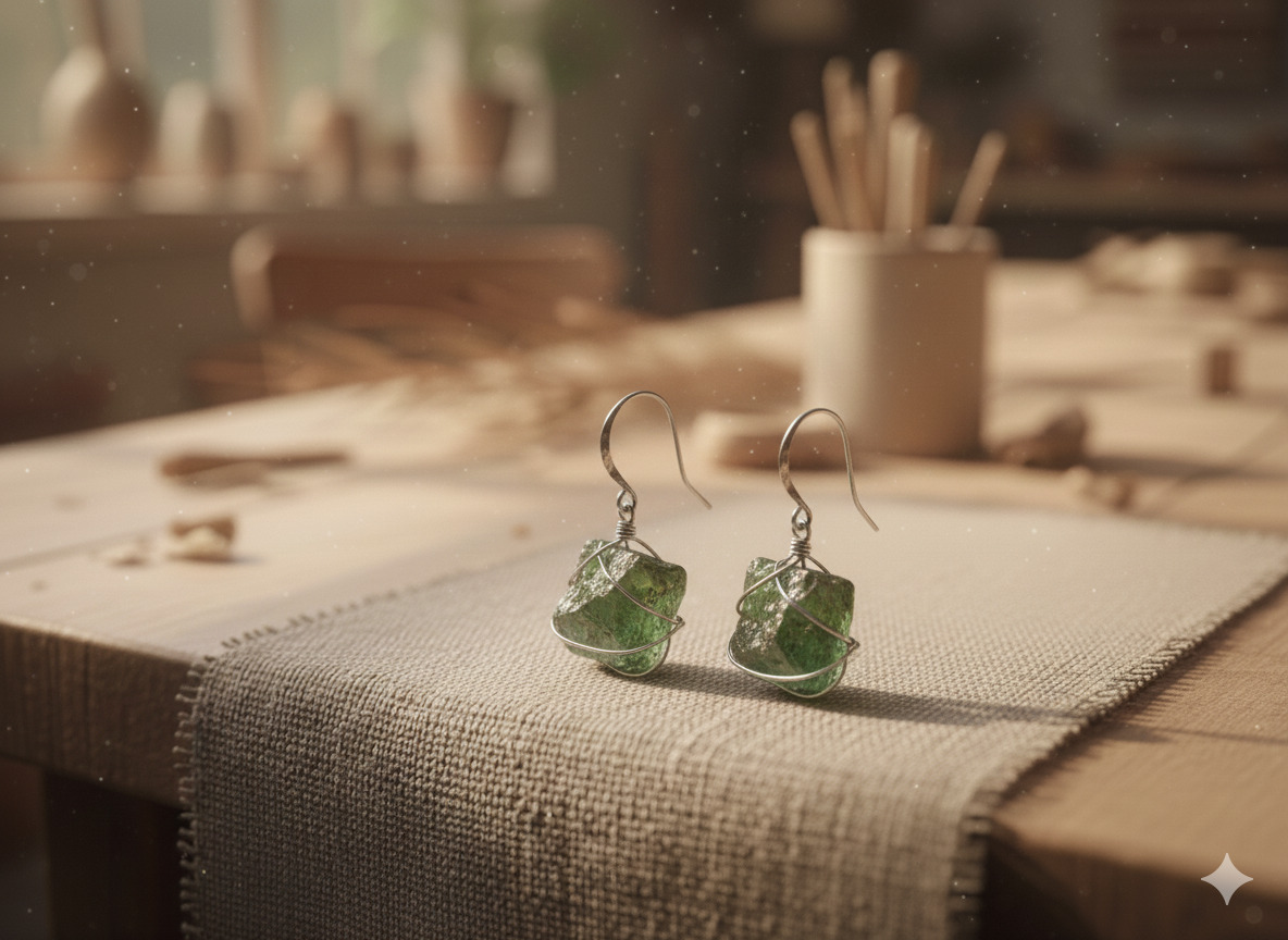 Handmade stone earrings